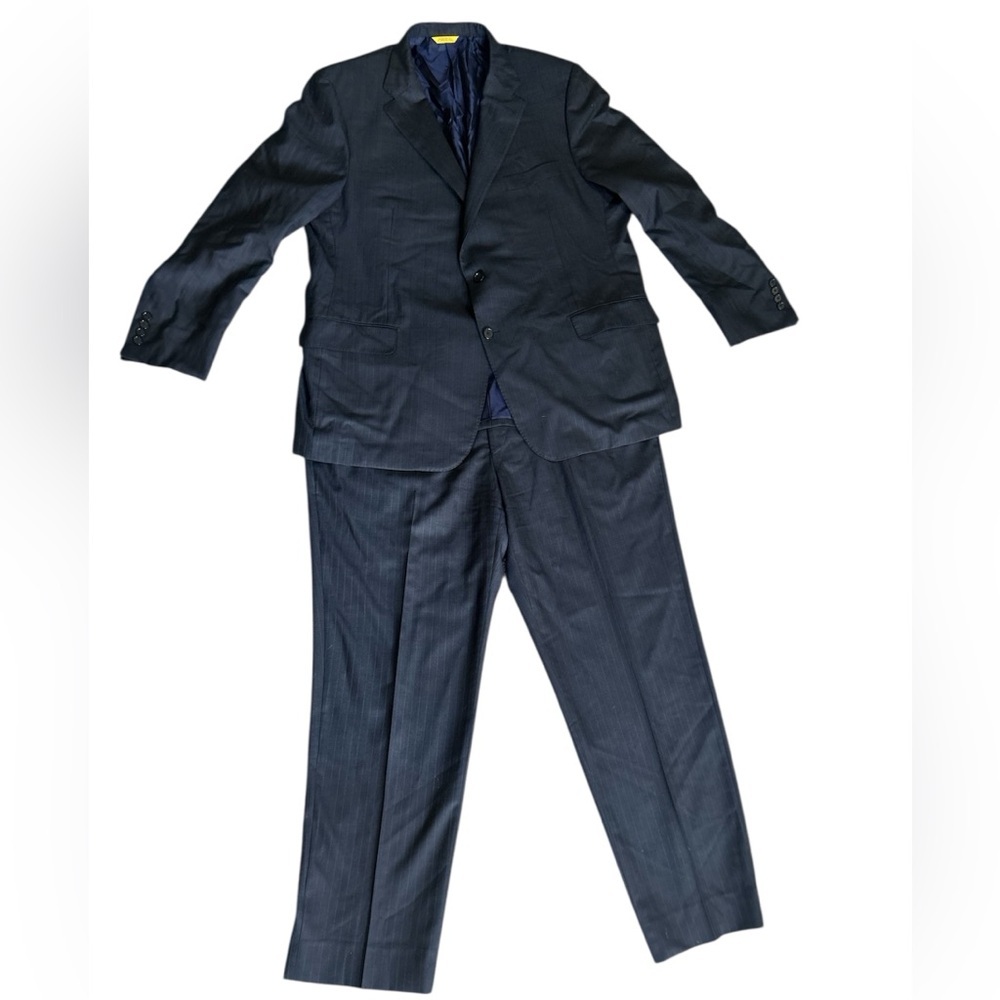 Hickey Freeman Pinstriped NavySuit